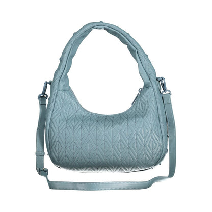 Shoulder Handbag by Mario Valentino for women in polyethylene blue features an refined silhouette, showcasing a secure zipper, ample , and versatile shoulder-strap, adjustable-strap & handle for a sophisticated refined aesthetic.
