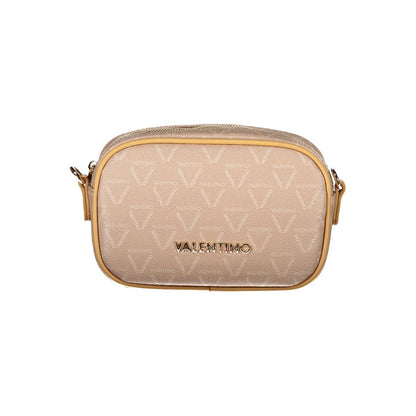 Shoulder Handbag by Mario Valentino for women in polyethylene beige features a signature silhouette, showcasing a secure zipper and signature internal-pockets with versatile shoulder-strap & adjustable-strap for a sophisticated look.