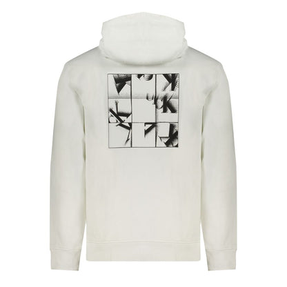 Hooded Sweater by Calvin Klein for men in cotton white showcases a discreet silhouette, finished with a discreet and for a discreet look.