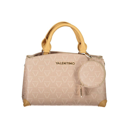 Handbag by Mario Valentino for women in polyethylene beige features a ornamental silhouette, showcasing a secure zipper, ample built-in-compartments, external-pockets & internal-pockets, and ornamental handle & adjustable-strap for a sophisticated look.