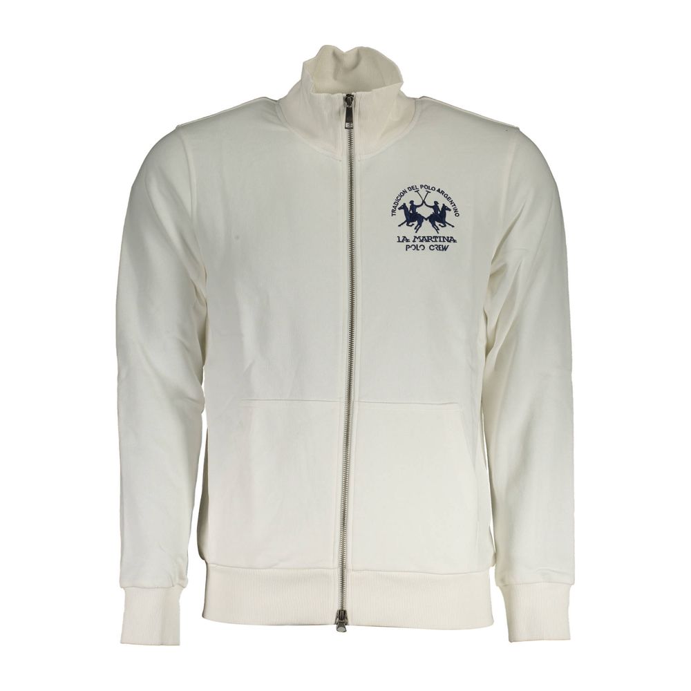 Sweatshirt by La Martina for men in cotton polyester white showcases a slouchy chic silhouette, artfully detailed with a slouchy chic and long-sleeve for a slouchy chic finish.