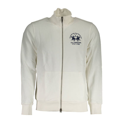 Sweatshirt by La Martina for men in cotton polyester white showcases a slouchy chic silhouette, artfully detailed with a slouchy chic and long-sleeve for a slouchy chic finish.