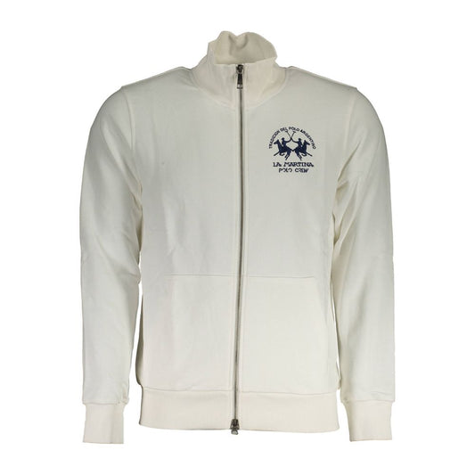 Sweatshirt by La Martina for men in cotton polyester white showcases a slouchy chic silhouette, artfully detailed with a slouchy chic and long-sleeve for a slouchy chic finish.