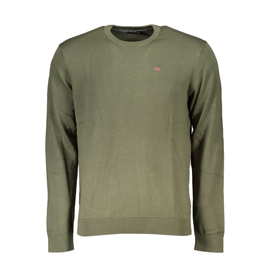 Sweater by Napapijri for men in cotton green showcases a sumptuous silhouette, artfully finished with a sumptuous and for a sophisticated, sumptuous look.