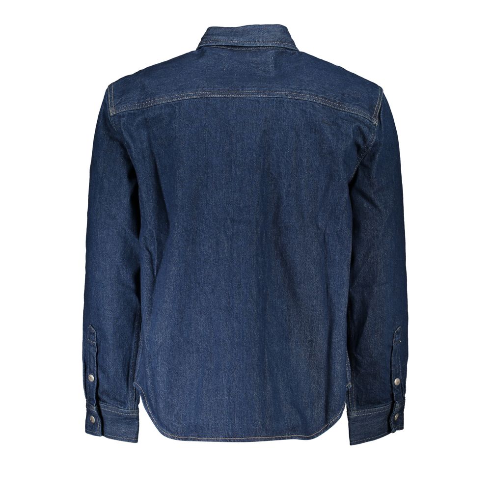 Jacket by Calvin Klein for men in denim cotton blue features a smart silhouette, perfectly accentuated by its unique and functional pockets for a smart finish.