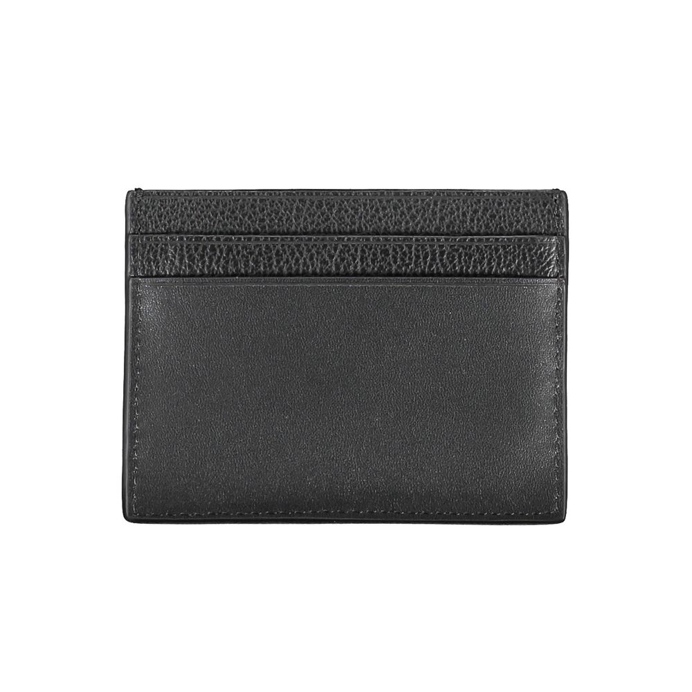 Cardholder Wallet by Calvin Klein for men in leather black showcases a refined silhouette, artfully capturing the essence of the refined Leather Cardholder Wallet design with functional card-organization.
