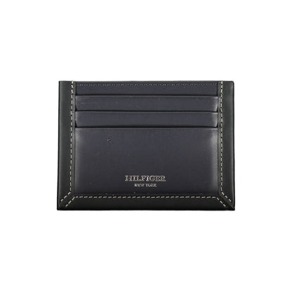 Cardholder Wallet by Tommy Hilfiger for men in leather blue features a streamlined silhouette, showcasing the streamlined Leather Cardholder Wallet design with sophisticated card-organization compact-design for a premium look.