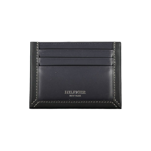 Cardholder Wallet by Tommy Hilfiger for men in leather blue features a streamlined silhouette, showcasing the streamlined Leather Cardholder Wallet design with sophisticated card-organization compact-design for a premium look.