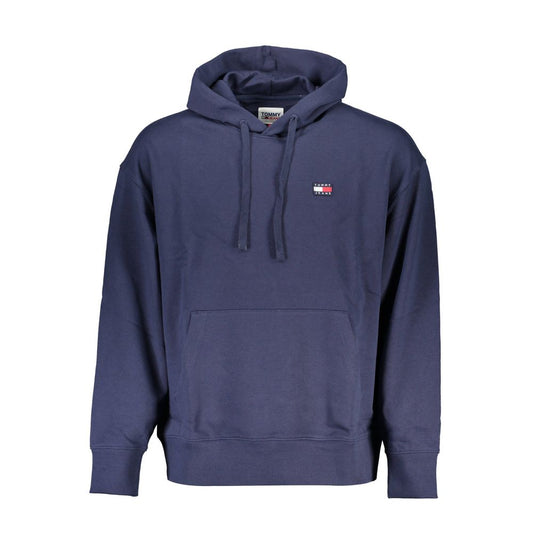 Hooded Sweatshirt Hoodie by Tommy Hilfiger for men in cotton blue features a slouchy chic silhouette, detailed with a slouchy chic and a signature wrap hooded neckline for an elevated aesthetic.