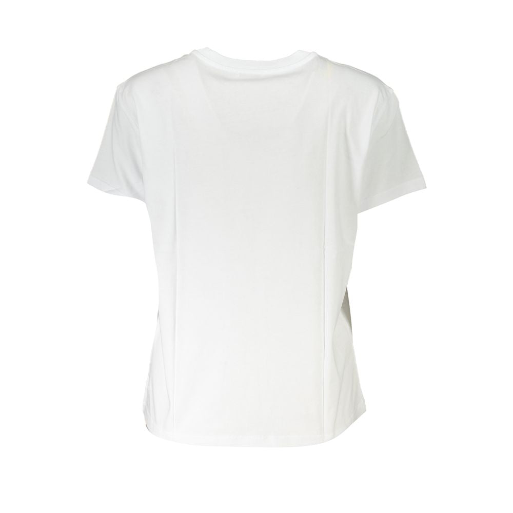 T-Shirt by Patrizia Pepe for women in organic cotton white, signature & print features a plush silhouette, showcasing a sophisticated and for a truly plush finish.
