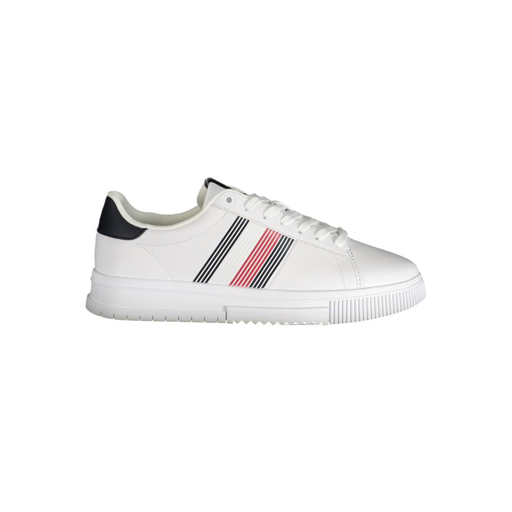 Athletic Sneakers Tommy Hilfiger men polyester white featuring a avant-garde Men's Athletic Polyester Sneakers design with a avant-garde athletic style for a refined finish.