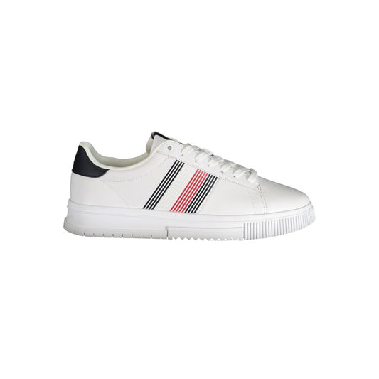 Athletic Sneakers Tommy Hilfiger men polyester white featuring a avant-garde Men's Athletic Polyester Sneakers design with a avant-garde athletic style for a refined finish.