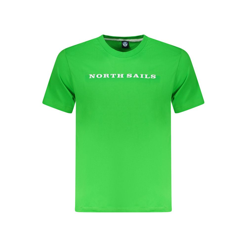 T-Shirt by North Sails for men in cotton green & print showcases a chic silhouette, artfully detailed with a chic crew neckline and short-sleeve for a chic finish.