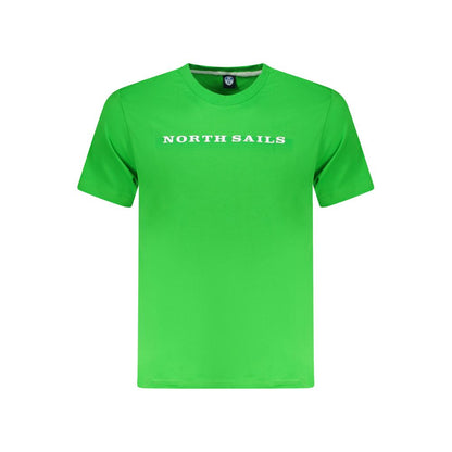 T-Shirt by North Sails for men in cotton green & print showcases a chic silhouette, artfully detailed with a chic crew neckline and short-sleeve for a chic finish.