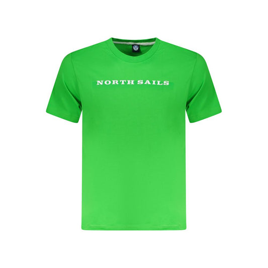 T-Shirt by North Sails for men in cotton green & print showcases a chic silhouette, artfully detailed with a chic crew neckline and short-sleeve for a chic finish.