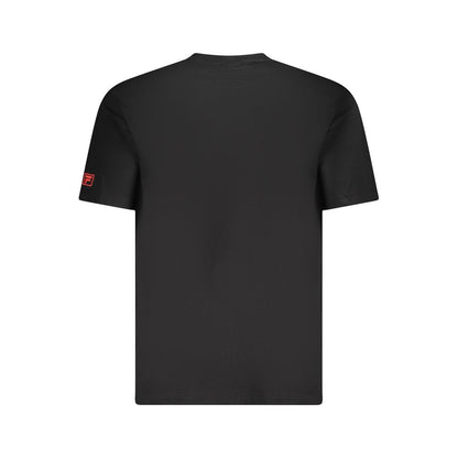 T-Shirt by Fila for men in cotton black, red & print features a plush silhouette, showcasing a sophisticated and for a truly plush finish.