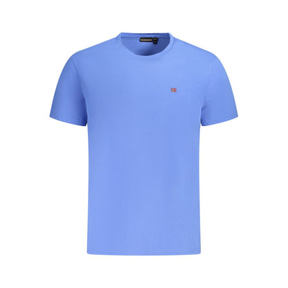 T-Shirt by Napapijri for men in cotton blue features an on trend silhouette, perfectly showcasing a on trend short-sleeve and for an elevated aesthetic.