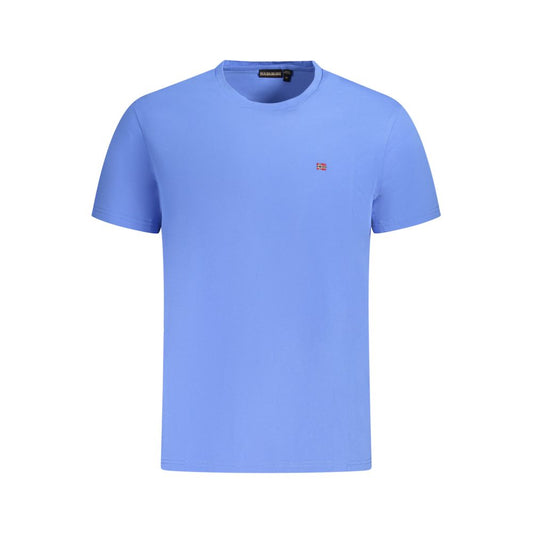 T-Shirt by Napapijri for men in cotton blue features an on trend silhouette, perfectly showcasing a on trend short-sleeve and for an elevated aesthetic.