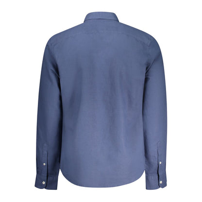 Shirt by Timberland for men in cotton blue presents a discerning silhouette, showcasing a sophisticated and for a truly discerning finish.