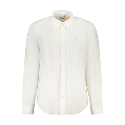 Shirt by Timberland for men in cotton white features an polished silhouette, showcasing a sophisticated button-down-collar neckline and detail for a truly polished finish.