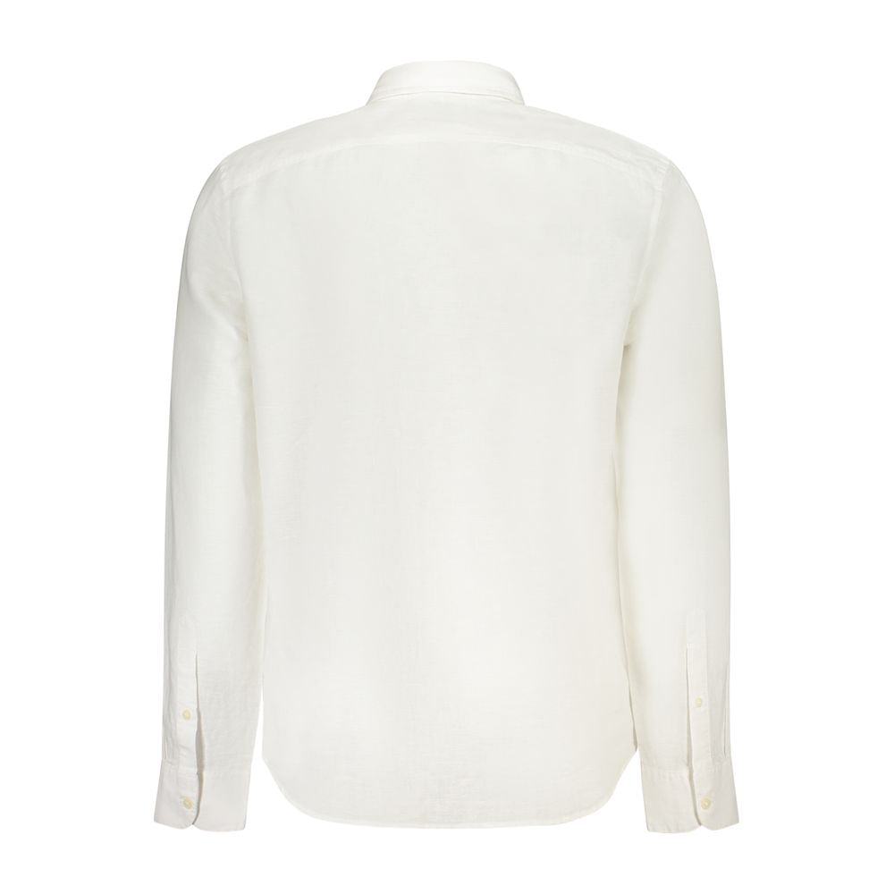 Shirt by Timberland for men in cotton white features an architectural silhouette with a refined and elegant button-down-collar neckline for a architectural look.