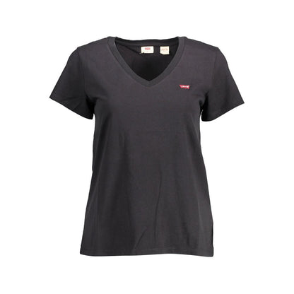 Levi's City Essence Women's Short-Sleeve V Neck Organic Cotton T-Shirt - Black