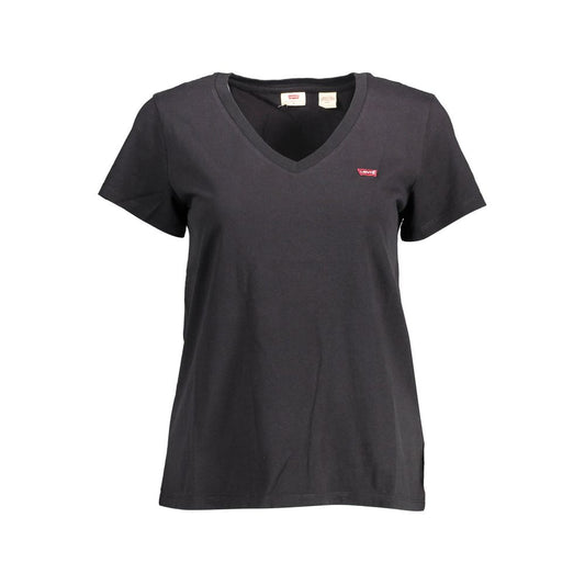 Levi's City Essence Women's Short-Sleeve V Neck Organic Cotton T-Shirt - Black