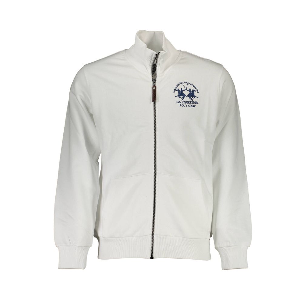 Sweatshirt by La Martina for men in cotton white presents a smart casual silhouette, featuring a smart casual and long-sleeve for a sophisticated look.