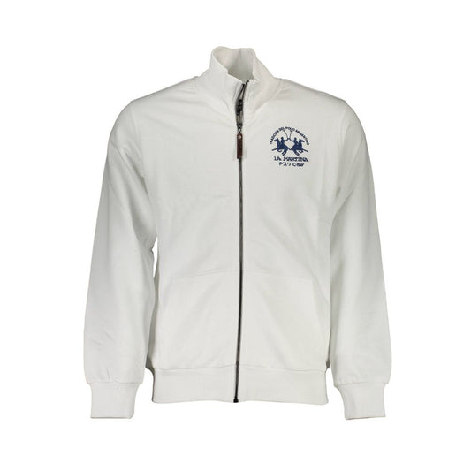 Sweatshirt by La Martina for men in cotton white presents a smart casual silhouette, featuring a smart casual and long-sleeve for a sophisticated look.