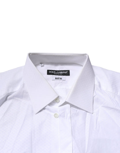 Dolce & Gabbana White MARTINI Long Sleeve Dress Formal Shirt