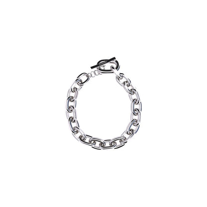 Necklace by Rabanne for women in bos taurus calf suede leather silver features an resplendent silhouette, showcasing a sophisticated chain statement necklace design from the Women's Silver Necklace collection for a resplendent finish.