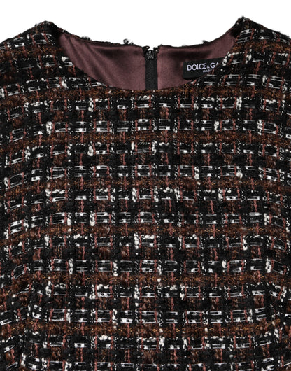 Dolce & Gabbana Multicolor Sleeveless Mini Tweed A-line Dress