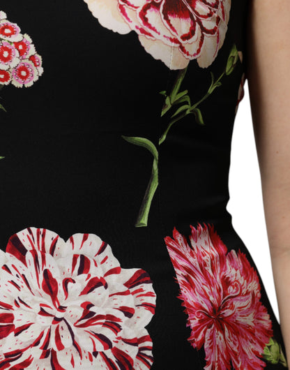 Dolce & Gabbana Black Floral Print Sleeveless Tank Top