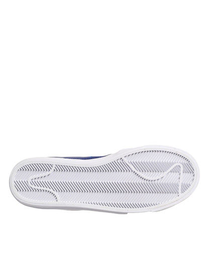 Nike White Blue Lace Up Low Top Drop-Type PRM Sneakers Shoes
