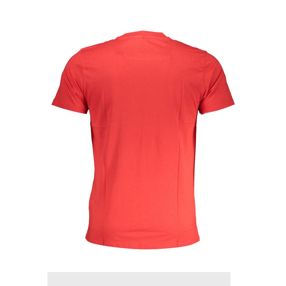 T-Shirt by Cavalli Class for men in cotton red & print features a plush silhouette, showcasing a sophisticated and for a truly plush finish.
