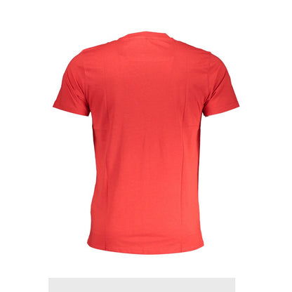 T-Shirt by Cavalli Class for men in cotton red & print features a plush silhouette, showcasing a sophisticated and for a truly plush finish.