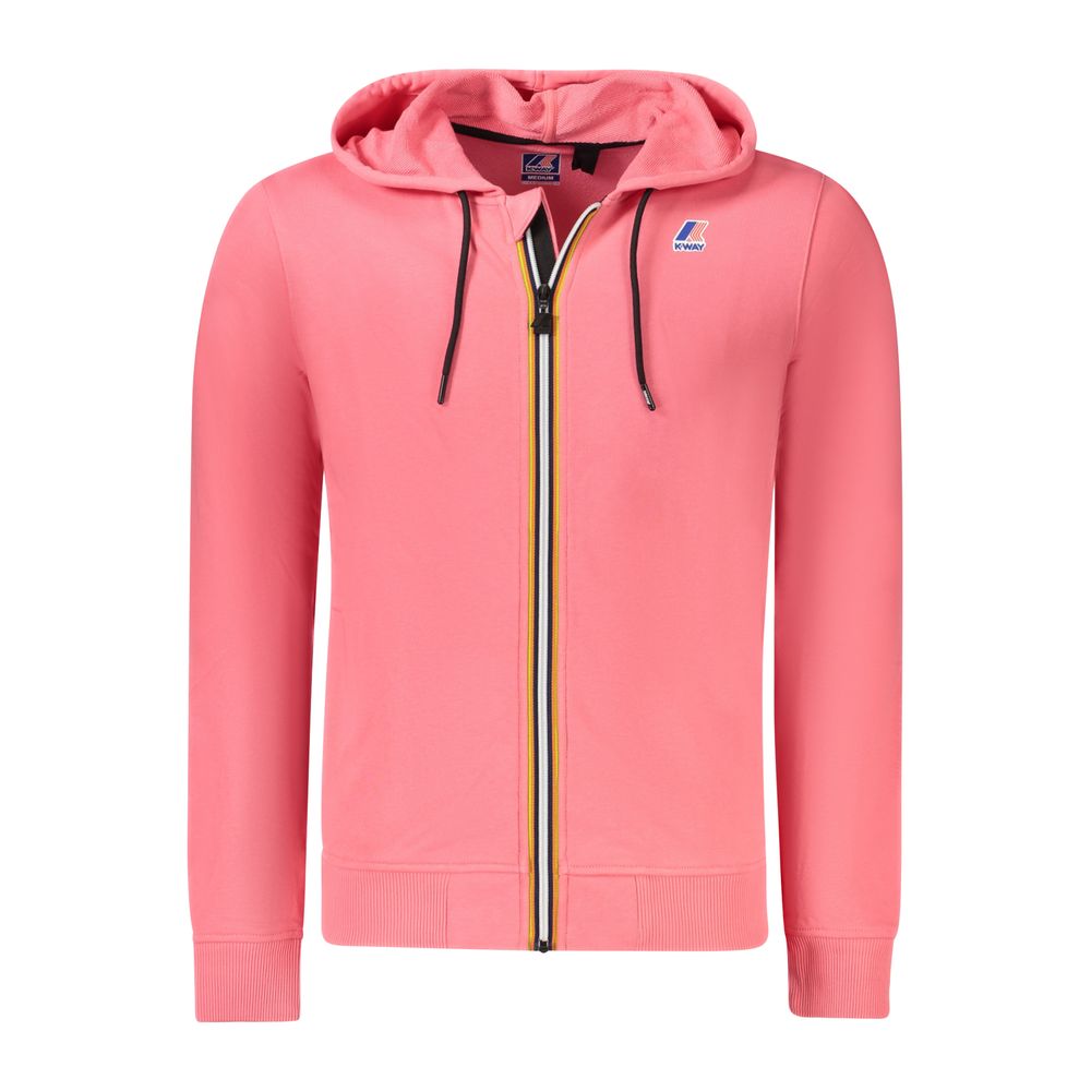 Sweatshirt Hoodie by K-WAY for men in cotton polyester pink features an luminous silhouette, showcasing a sophisticated hooded neckline and for a truly luminous look.