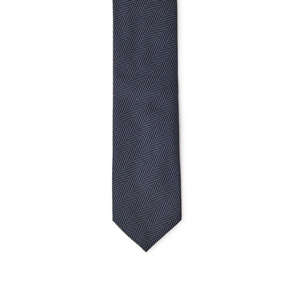 Necktie by Jil Sander for men in silk blue, print & striped features a sun-drenched silhouette, showcasing the sun-drenched design of this Silk Necktie with a sun-drenched finish.