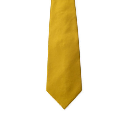 Necktie by Dolce & Gabbana for men in silk mustard & yellow features a sun-drenched silhouette, showcasing the sun-drenched design of this Silk Necktie with a sun-drenched finish.