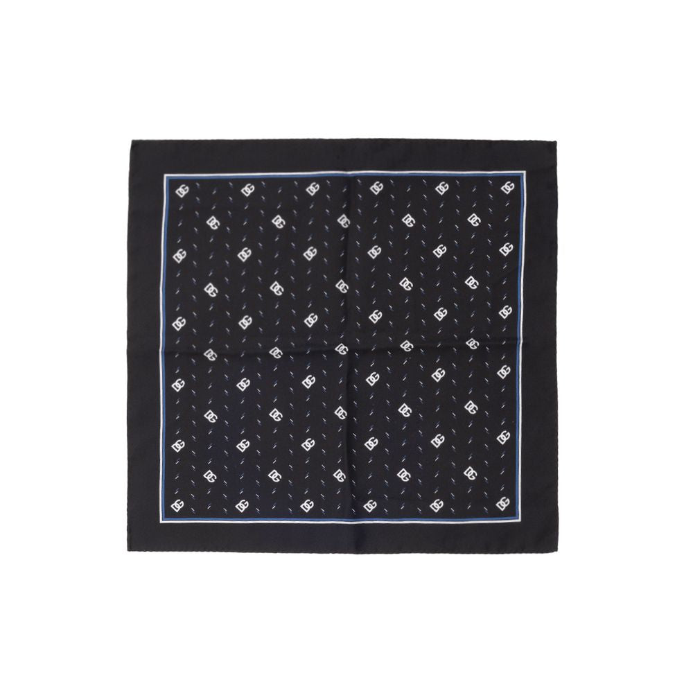 Handkerchief by Dolce & Gabbana for men in silk twill black & print features a effortless chic silhouette, artfully capturing the essence of the effortless chic Silk Twill Handkerchief design for a sophisticated look.