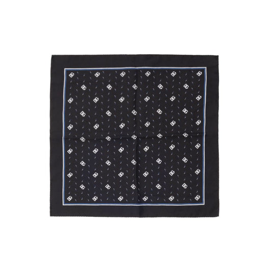 Handkerchief by Dolce & Gabbana for men in silk twill black & print features a effortless chic silhouette, artfully capturing the essence of the effortless chic Silk Twill Handkerchief design for a sophisticated look.