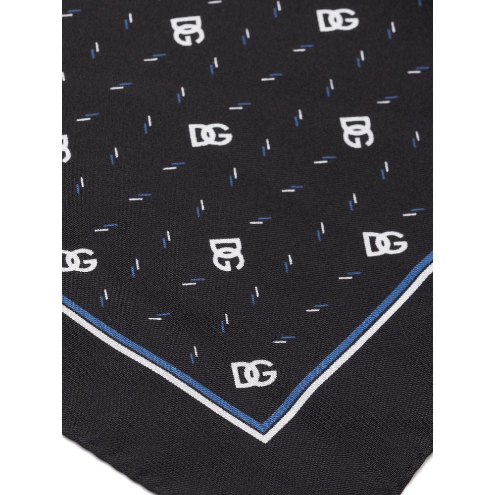 Handkerchief by Dolce & Gabbana for men in silk twill black & print features a effortless chic silhouette, artfully capturing the essence of the effortless chic Silk Twill Handkerchief design for a sophisticated look.
