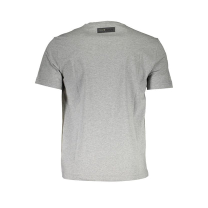 T-Shirt by Plein Sport for men in cotton gray & print features an edgy silhouette, meticulously detailed with a sophisticated and for a truly edgy finish.