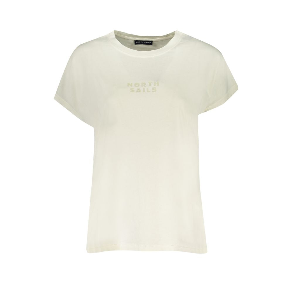 T-Shirt by North Sails for women in organic cotton white & print features an on trend silhouette, perfectly showcasing a on trend short-sleeve and wide-neck neckline for an elevated aesthetic.