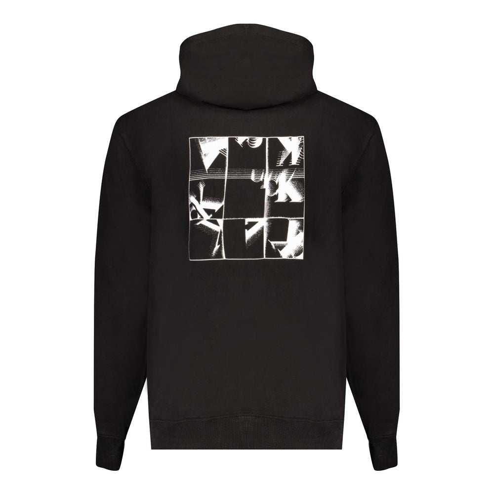 Hooded Sweatshirt Hoodie by Calvin Klein for men in cotton black & print features a authentic silhouette, showcasing a sophisticated and authentic detail for a refined finish.