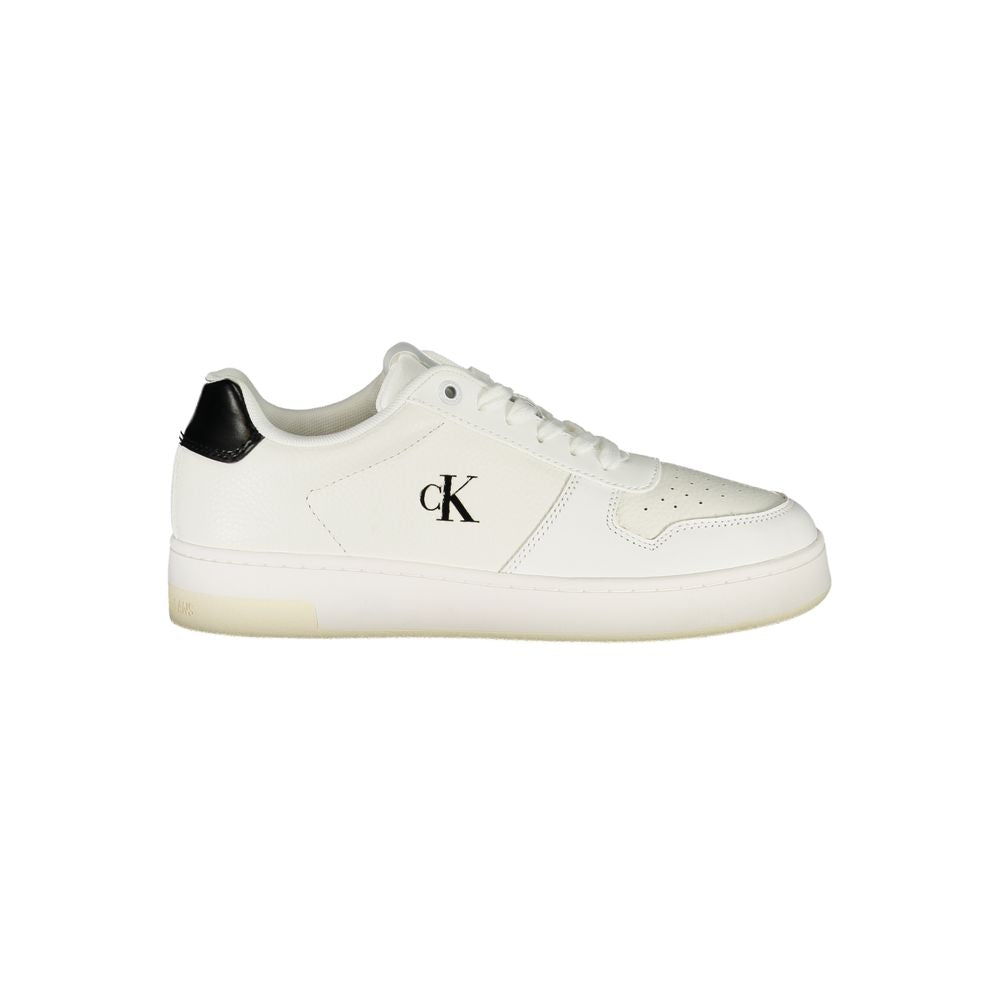 Sneakers by Calvin Klein for women in polyester polyethylene leather black & white presents a sumptuous silhouette as Women's Fashion Polyester Polyethylene Leather Sneakers, expertly defined by a sumptuous fashion style for a sumptuous, high-fashion look.