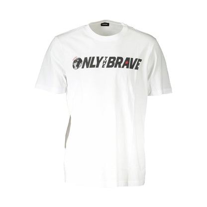 T-Shirt by Diesel for men in cotton white features an edgy silhouette, meticulously detailed with a sophisticated and crew neckline for a truly edgy finish.