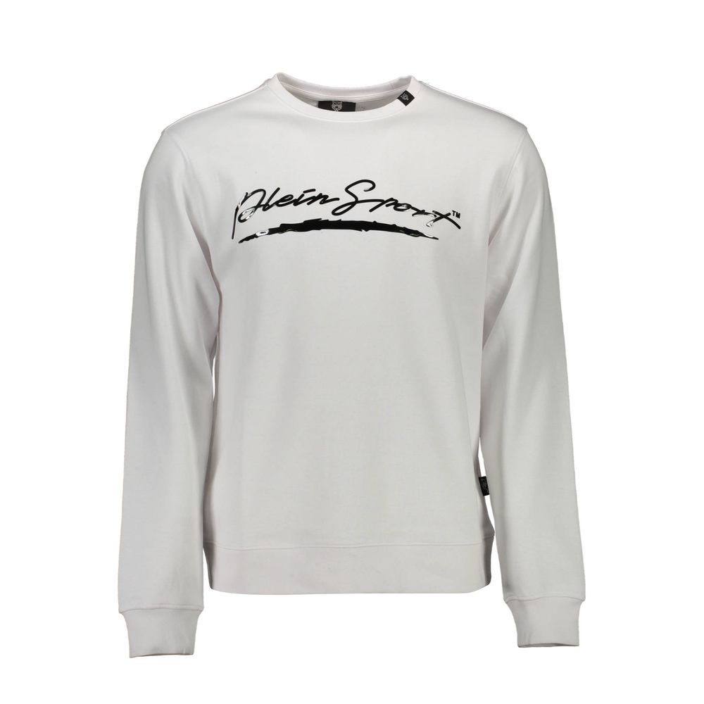 Sweatshirt by Plein Sport for men in cotton polyester white & print features an enviable silhouette, showcasing a premium long-sleeve and refined crew neckline for a truly enviable finish.