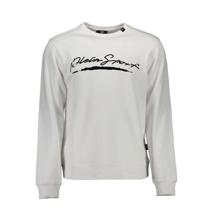 Sweatshirt by Plein Sport for men in cotton polyester white & print features an enviable silhouette, showcasing a premium long-sleeve and refined crew neckline for a truly enviable finish.