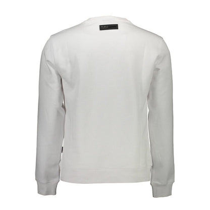 Sweatshirt by Plein Sport for men in cotton polyester white & print features an exquisite silhouette, showcasing and details for a exquisite look.